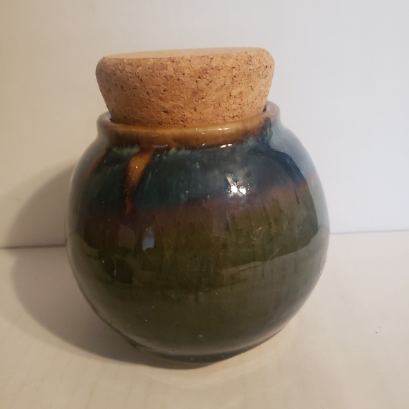 Art Pottery Container/Jar “Ashes Of Old Lovers” Cork Lid - Picture 2 of 4